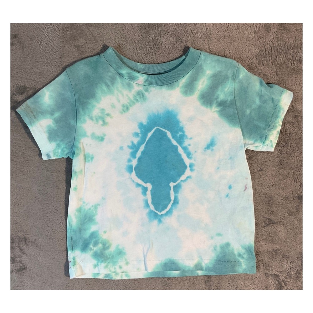 Rabbit Skins Toddler Tie-Dye T-Shirt Size 4 Blue Crew Neck